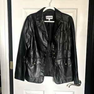 Steve Madden Black Faux Leather Jacket with Pockets